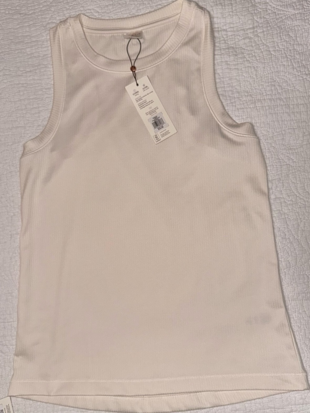 CALIA by Carrie Underwood Cream Ribbed Tank Top